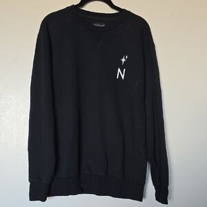 Goodlife Black Crewneck Sweater with White Accent